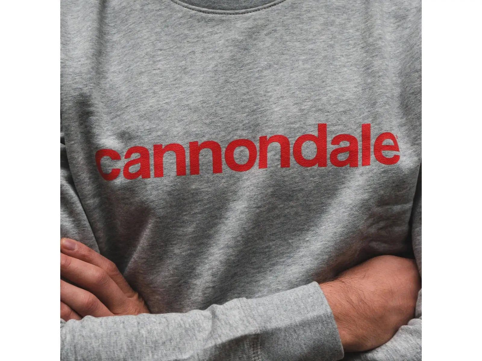 Cannondale Lifestyle pánska mikina dlhý rukáv Heather Grey/Rally Red