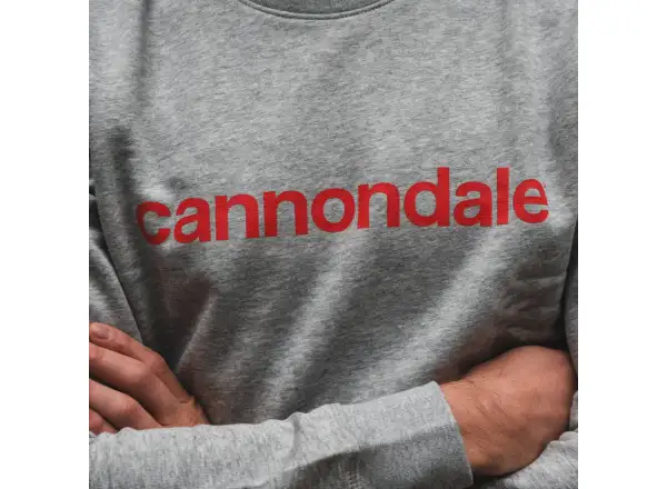 Cannondale Lifestyle pánska mikina dlhý rukáv Heather Grey/Rally Red