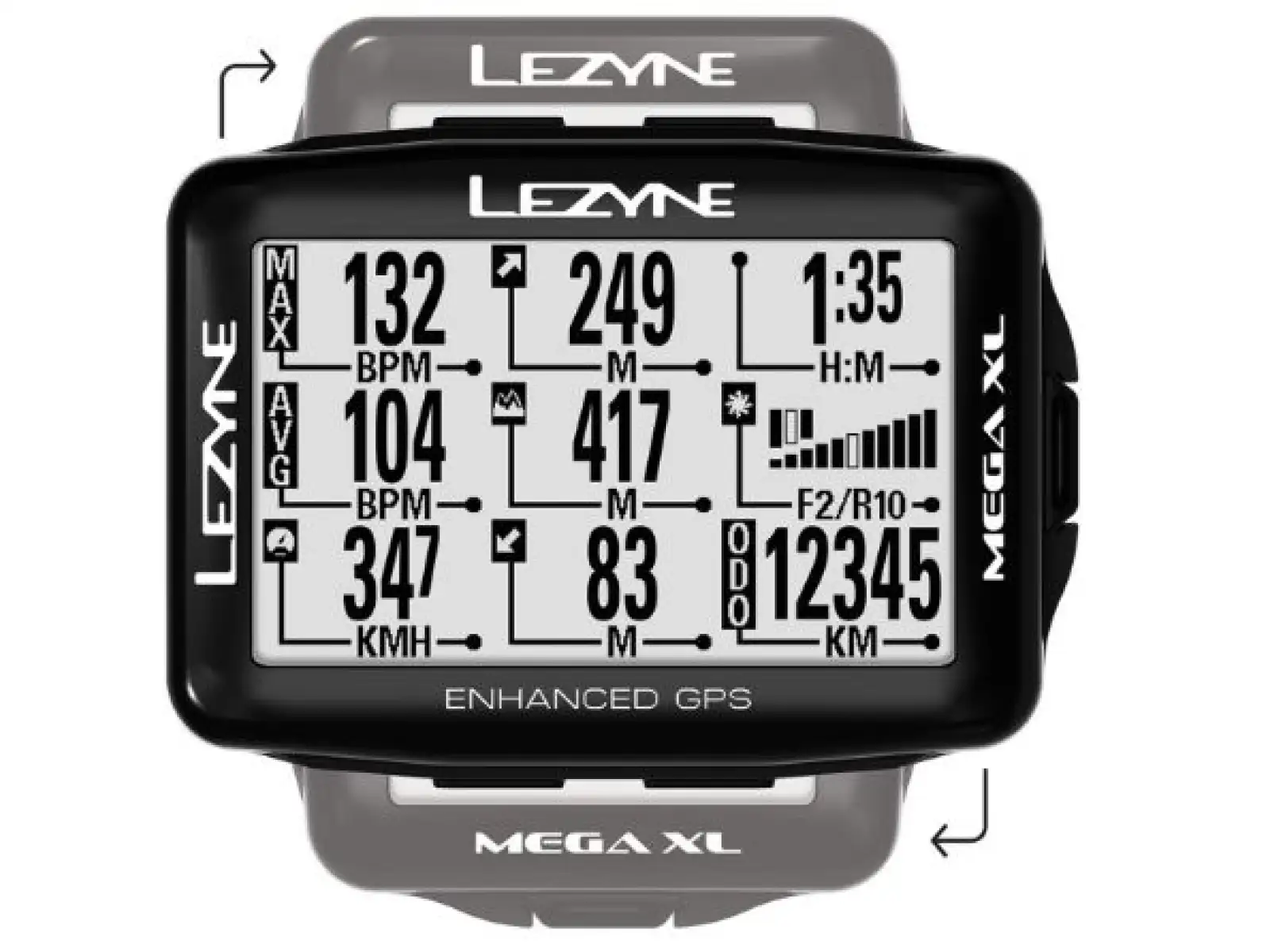 GPS navigácia Lezyne Mega XL čierna