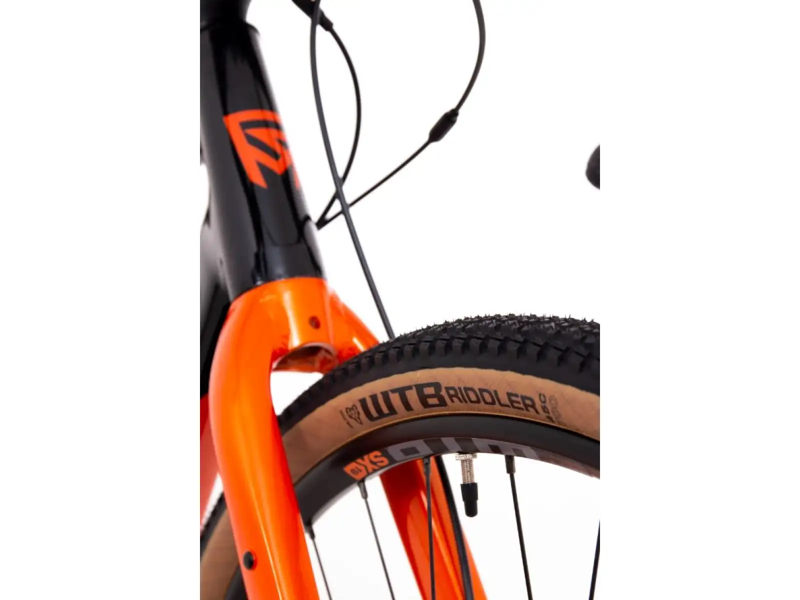Rock Machine Gravelride 200 gravel bicykel Gloss Black/Brick Orange/Silver