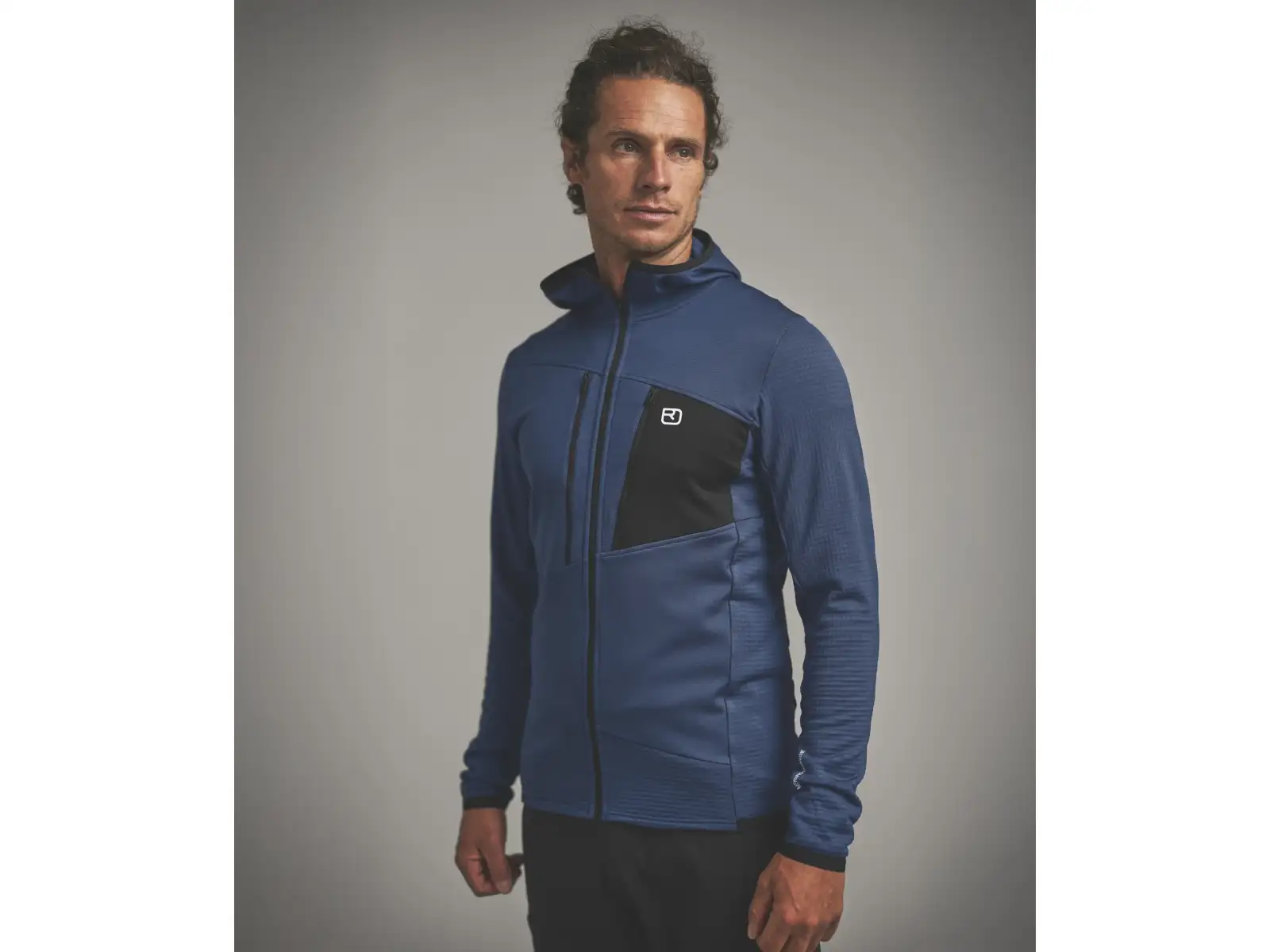 Ortovox Fleece Grid Hoody pánska mikina Black Raven
