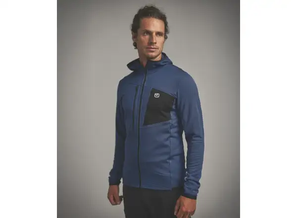 Ortovox Fleece Grid Hoody pánska mikina Black Raven