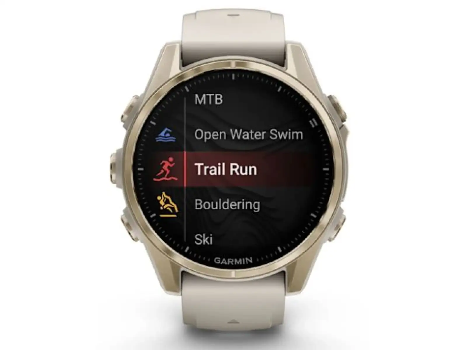 Garmin fenix 8 - 43 mm AMOLED Sapphire inteligentné hodinky Soft Gold Fog grey