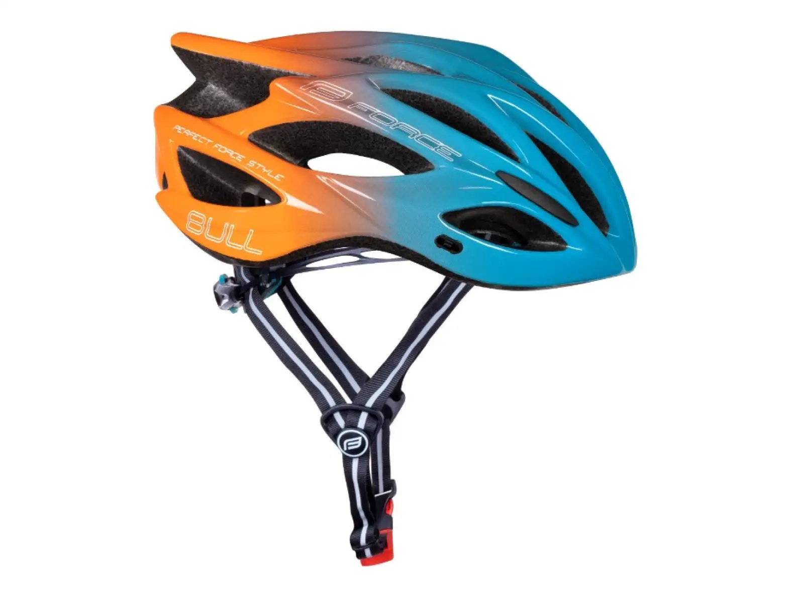 Force Bull Hue cyklistická prilba modrá/oranžová