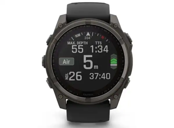 Garmin fenix 8 - 51 mm Solar Sapphire inteligentné hodinky Carbon DLC Titanium Black/Pebble Gray