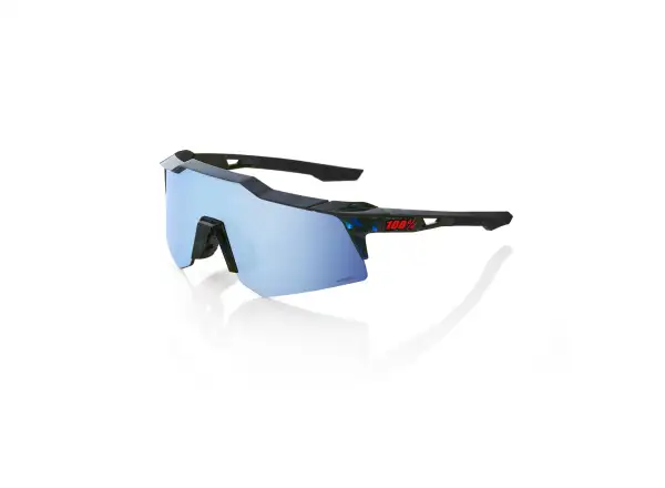 100% Speedcraft XS okuliare Black Holographic/HiPER Blue Multilayer Mirror