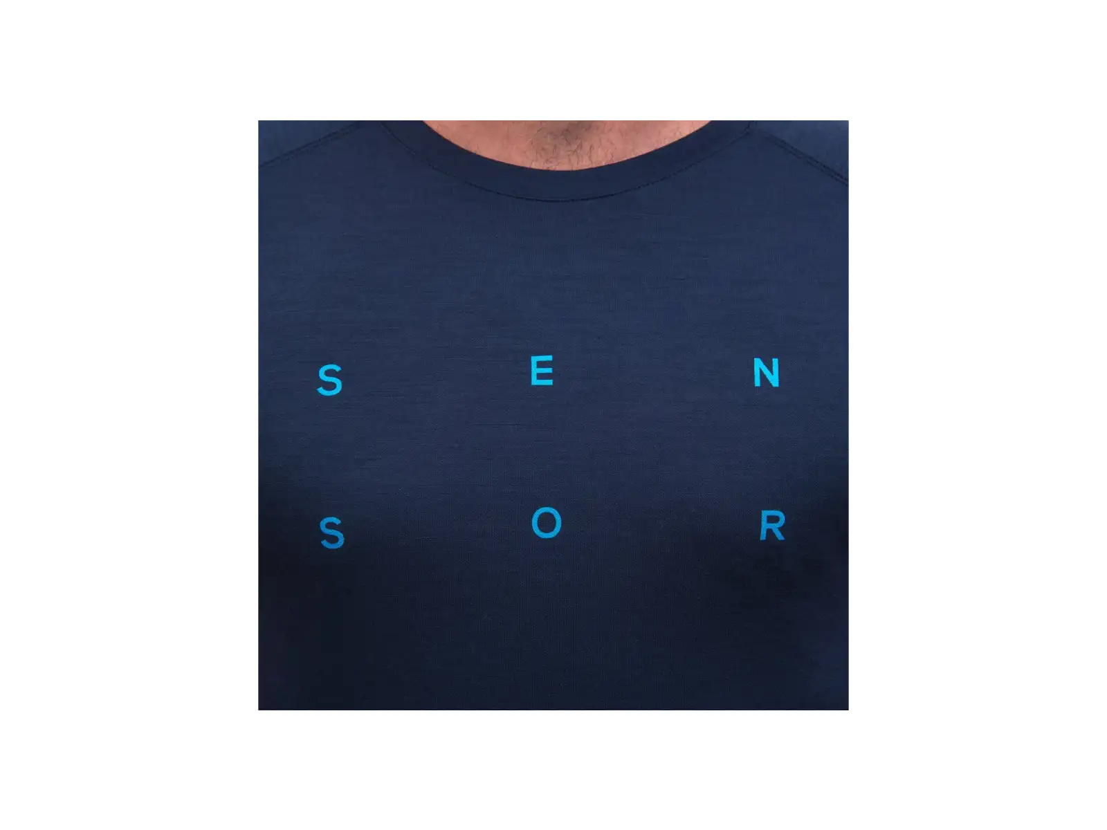 Sensor Merino Blend Typo pánske tričko krátky rukáv Deep Blue