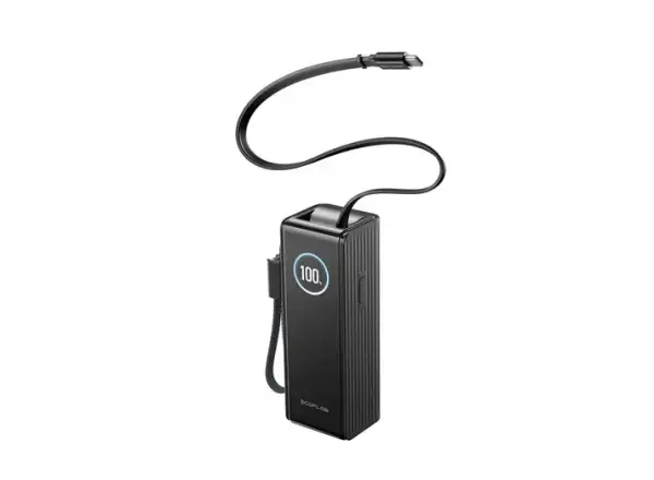 EcoFlow Rapid Power Banka (25000mAh,170W) 2x100W vstavaný USB-C kábel - čierna