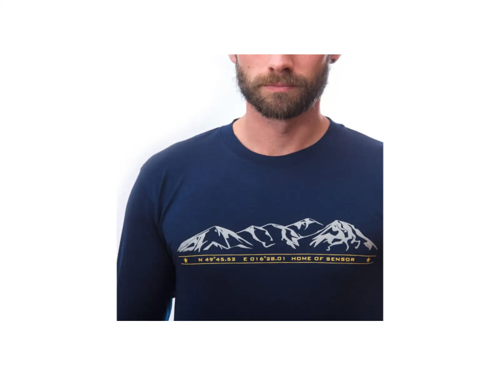 Sensor Merino Active PT Mountains pánske tričko dlhý rukáv Deep Blue