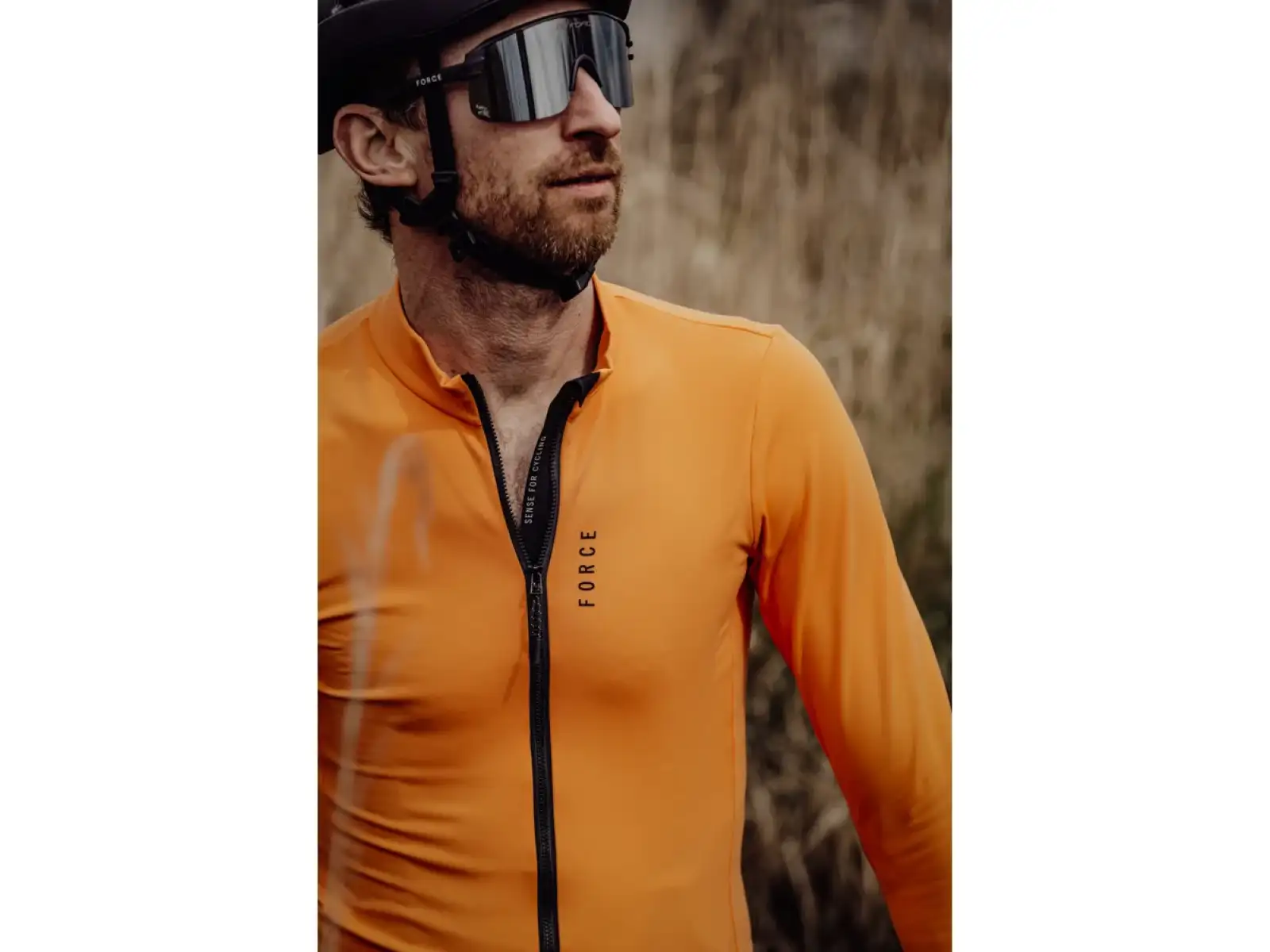 Force Endless cyklistický dres dlhý rukáv oranžová