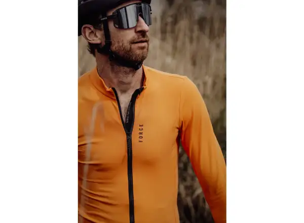 Force Endless cyklistický dres dlhý rukáv oranžová