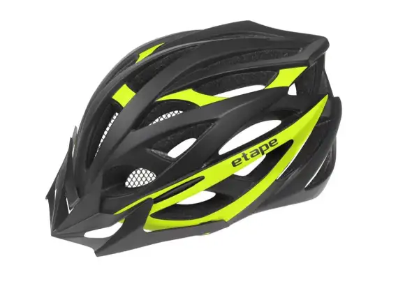 Etape Magnum cyklistická prilba čierna/žltá fluo mat