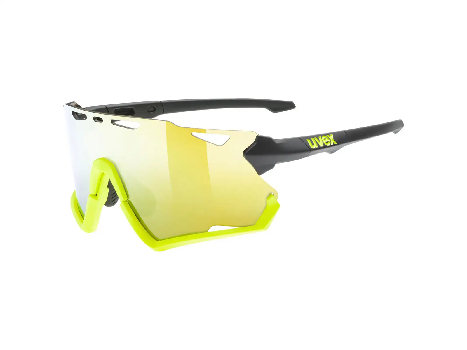 Uvex Sportstyle 228 okuliare Black Lime Mat / Mirror Yellow (Cat. 3)