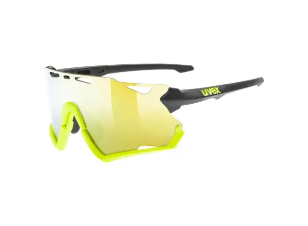 Uvex Sportstyle 228 okuliare Black Lime Mat / Mirror Yellow (Cat. 3)