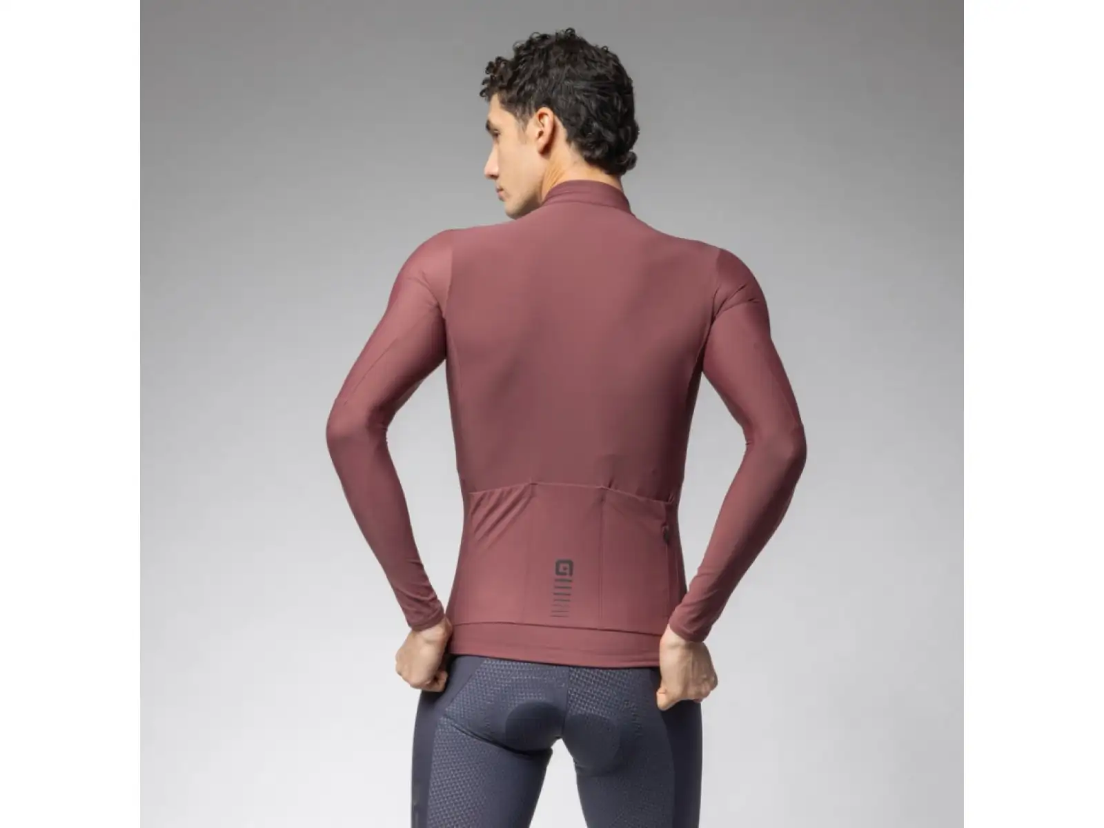 Alé R-EV1 Warm Race pánsky zateplený dres dlhý rukáv Burgundy
