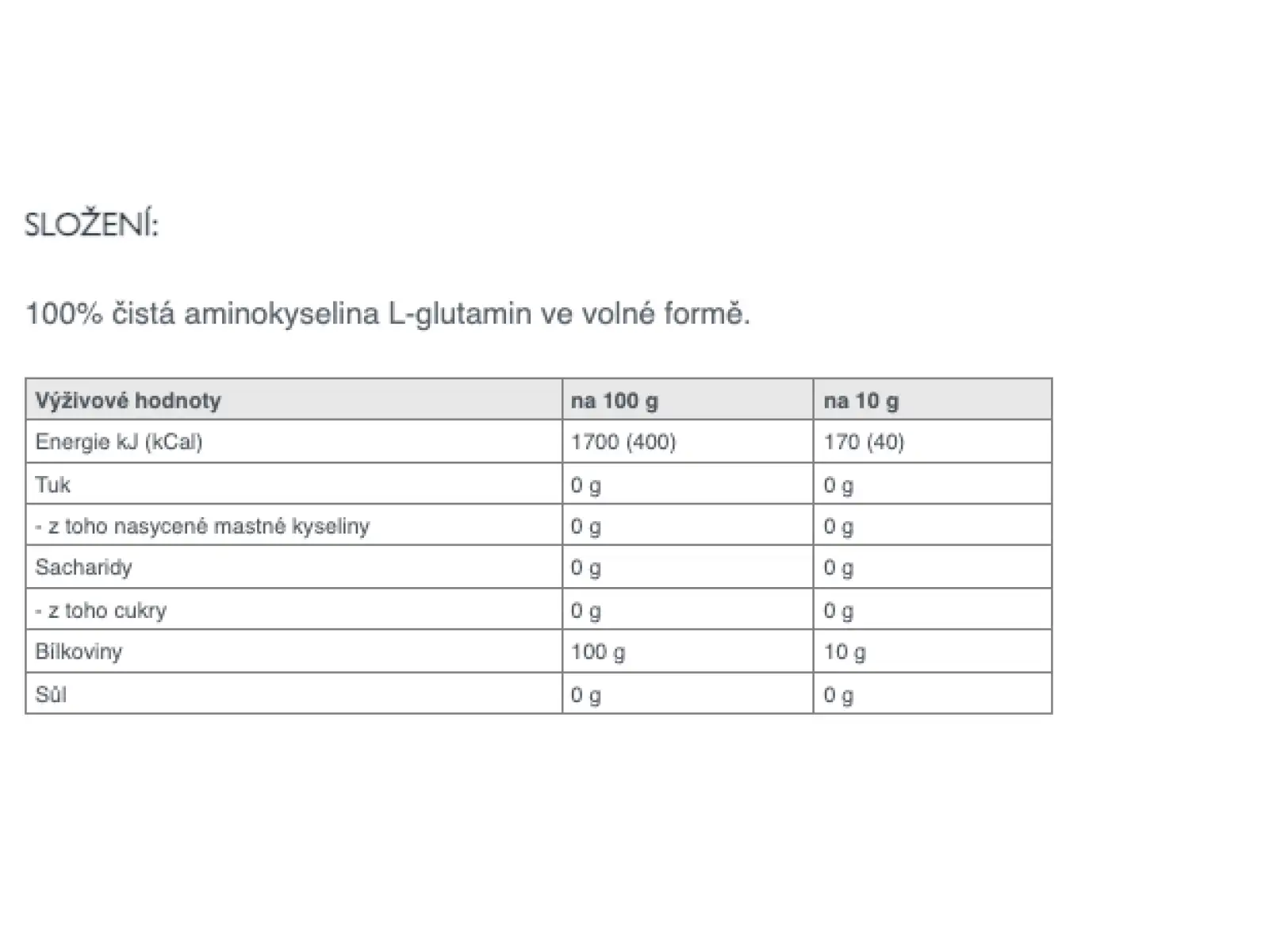 Sponser L-glutamine 100% Pure glutamín 350 g