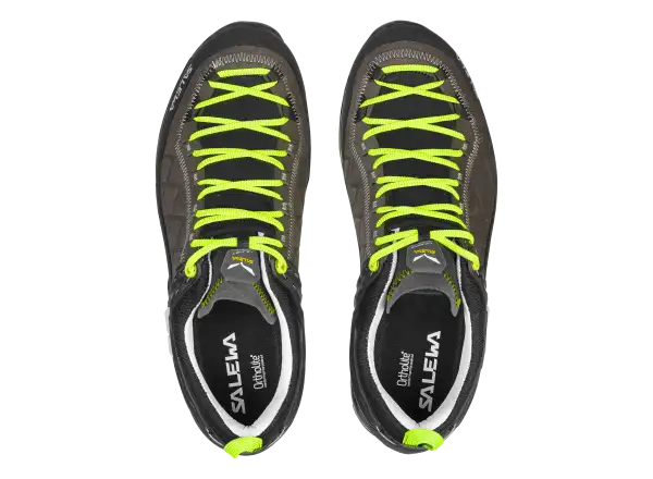 Salewa Mountain Trainer 2 Leather pánske topánky Smoked/Fluo Green