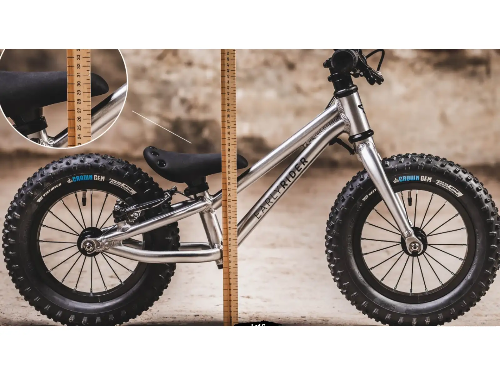 Early Rider Big Foot 12 detské odrážadlo Brushed Aluminium