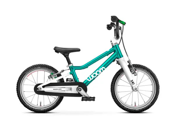 Woom GO 2 Metallic Turquoise 14 detský bicykel