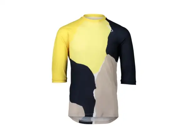 POC Pure Dámsky MTB dres s 3/4 rukávom Color Splashes Multi Sulfur Yellow