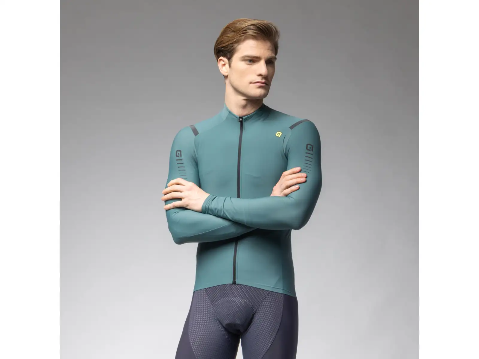 Alé R-EV1 Warm Race pánsky dres zateplený dlhý rukáv Pier Green