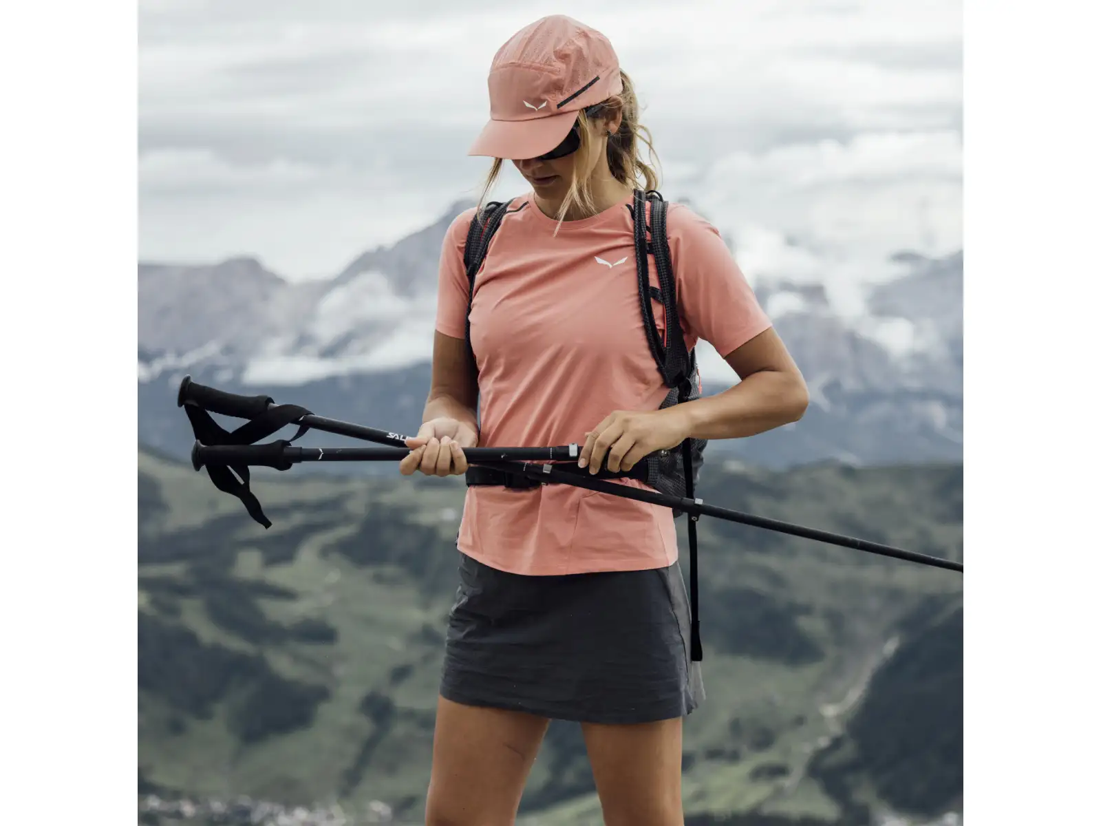 Salewa Puez Aluminum Pro turistické palice Hot Neon Orange