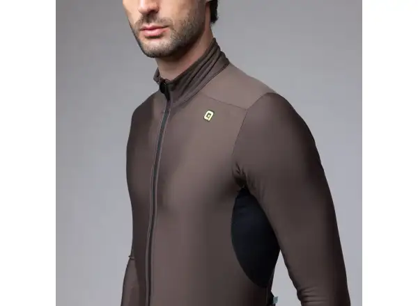 Alé Klimatik K-Idro pánsky zateplený cyklistický dres Coffee