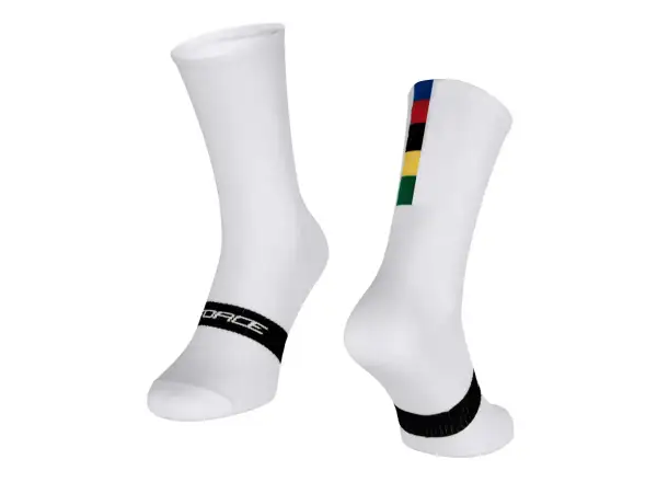 Force Long Pro Champion Slim cyklistické ponožky biela