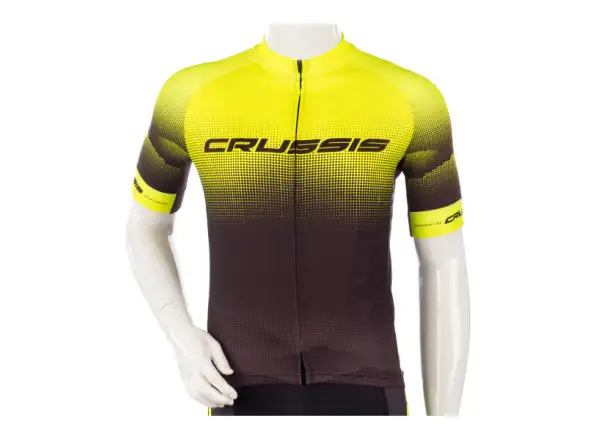 Crussis pánsky cyklistický dres s krátkym rukávom čierna/žltá
