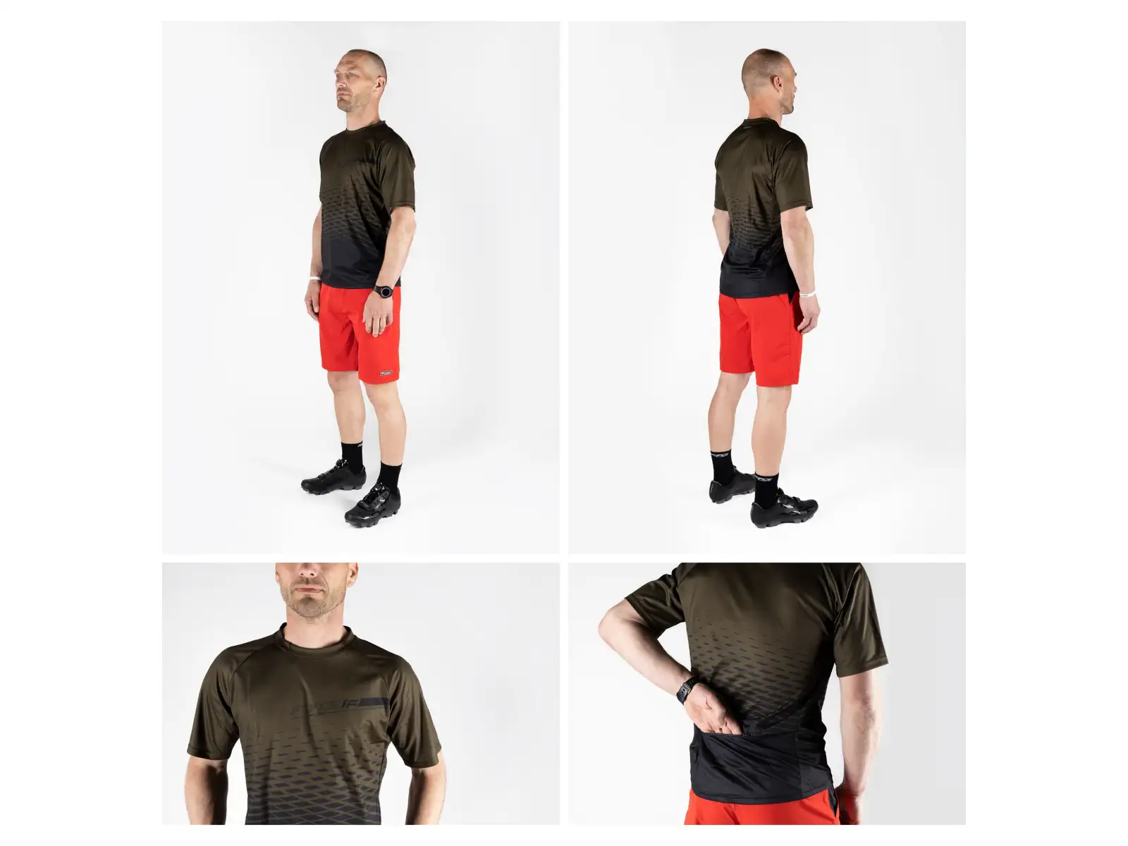 Force Angle MTB pánsky dres krátky rukáv army