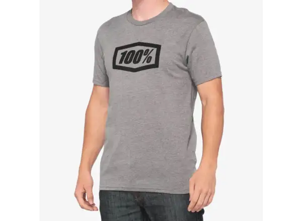 100% Icon Pánske tričko s krátkym rukávom Heather Grey