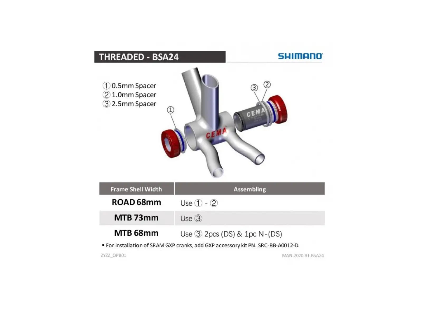 Cema Shimano Hollowtech II stredové zloženie Steel čierna