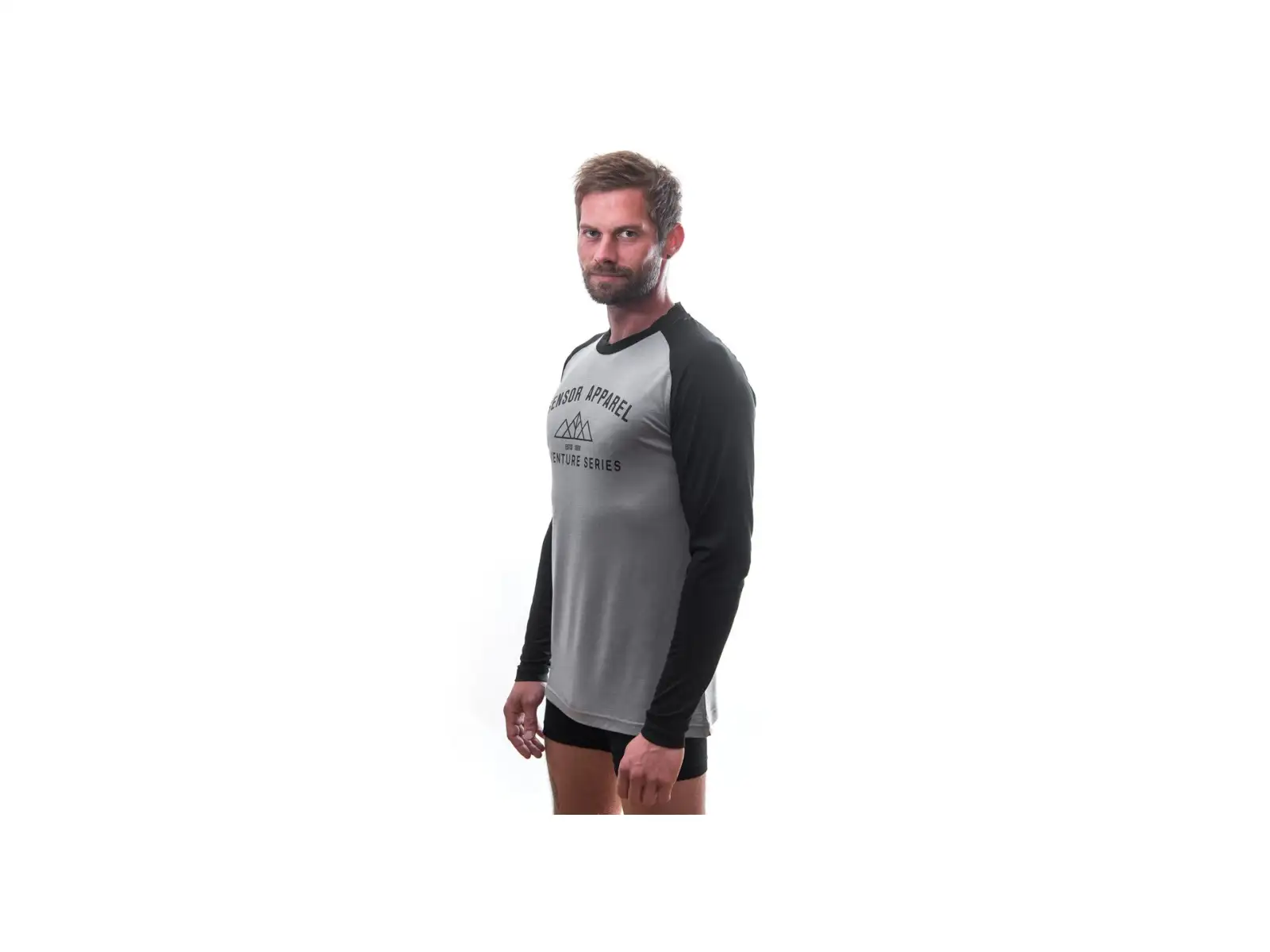 Sensor Merino Active Pt Adventure pánske tričko dlhý rukáv šedá/čierna
