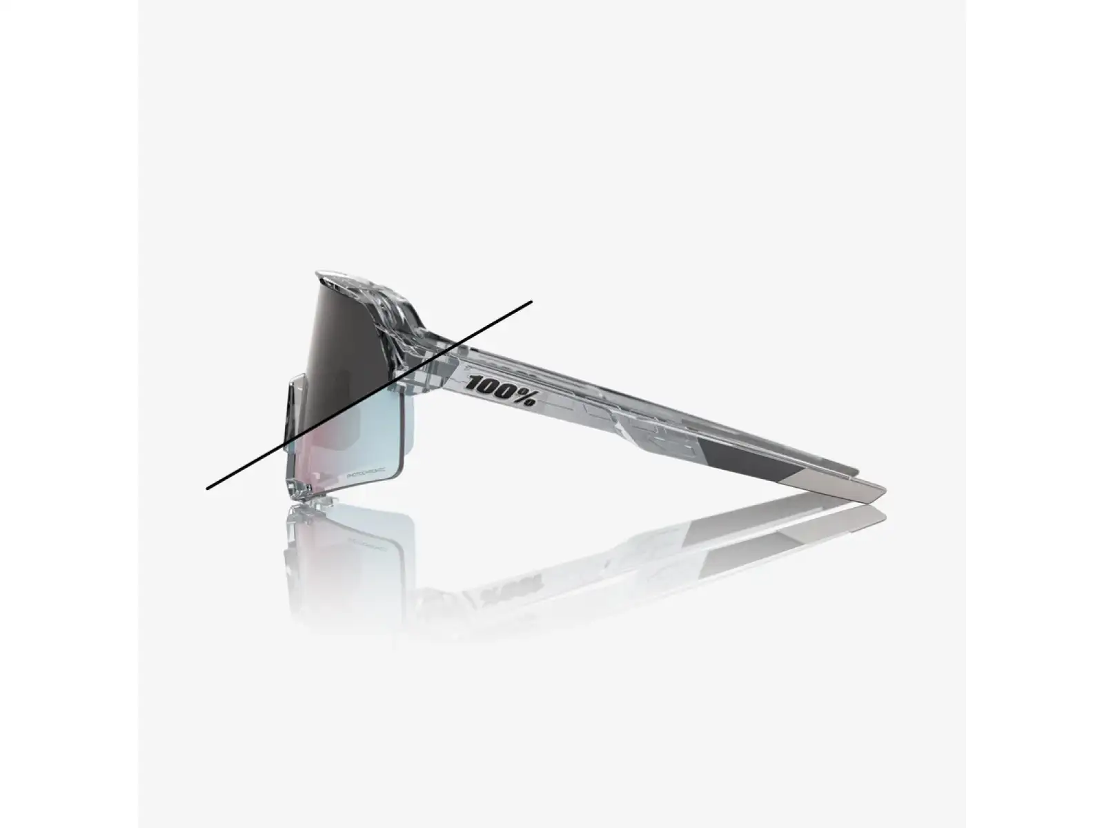 100% S3 slnečné okuliare Polished Translucent Grey/Rose Gold Mirror Photochromic