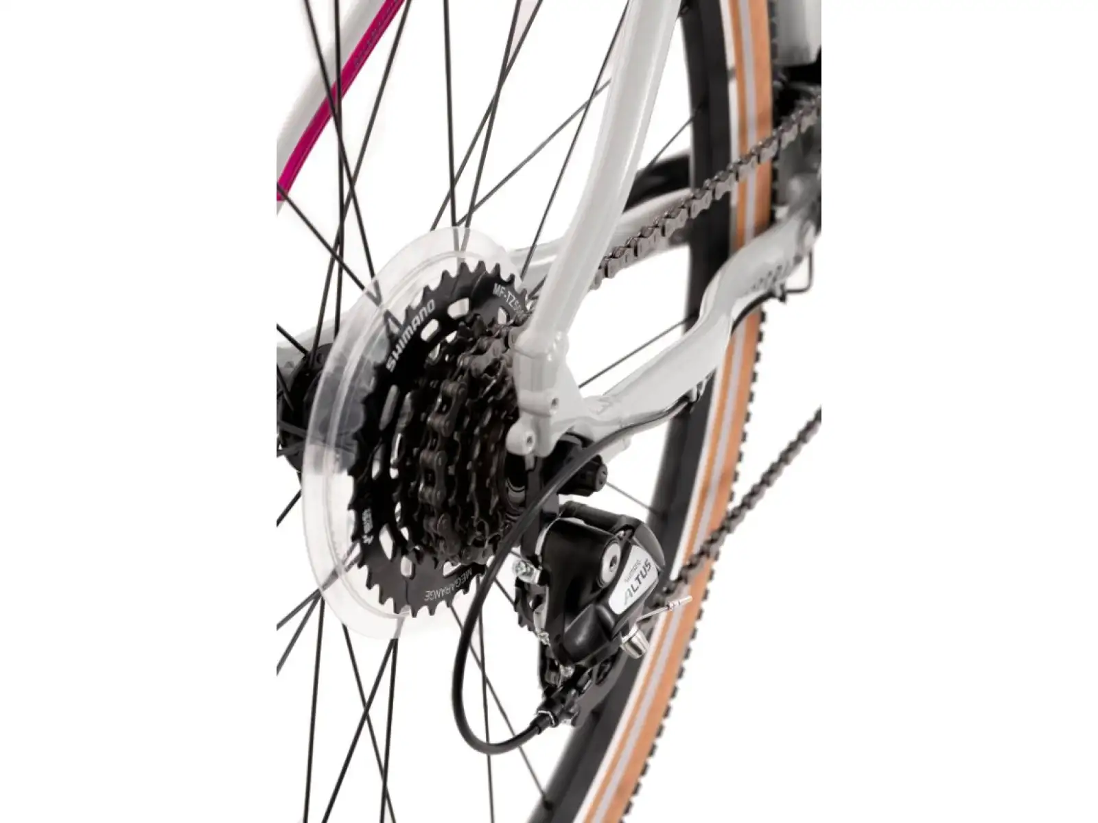 Rock Machine CrossRide 100 Lady lesklá světlá šedá/tmavě šedá trekingové kolo.