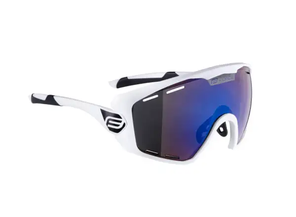 Force Ombro Plus cyklistické okuliare biele/modré sklá