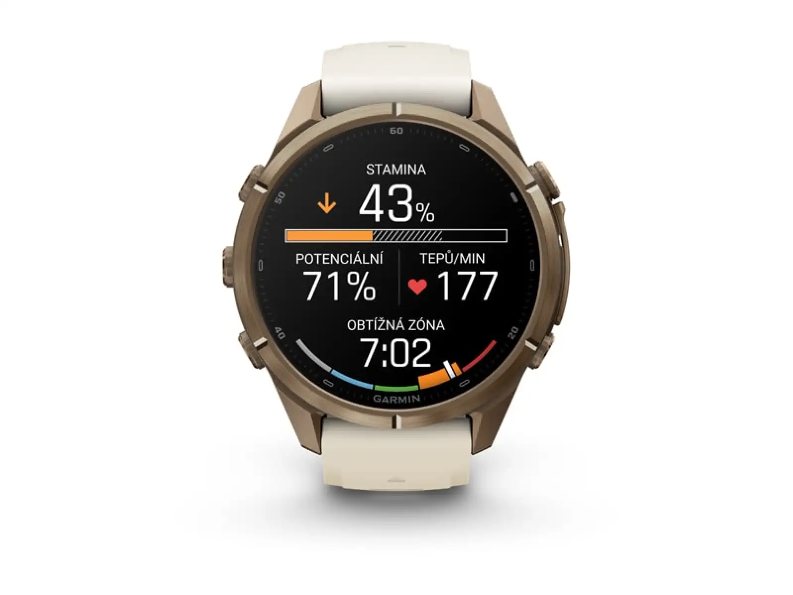 Garmin fenix 9 Pro inReach 43 mm inteligentné hodinky Autumn gold titanium/Cream/french gray