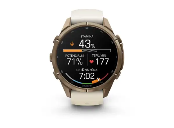 Garmin fenix 9 Pro inReach 43 mm inteligentné hodinky Autumn gold titanium/Cream/french gray