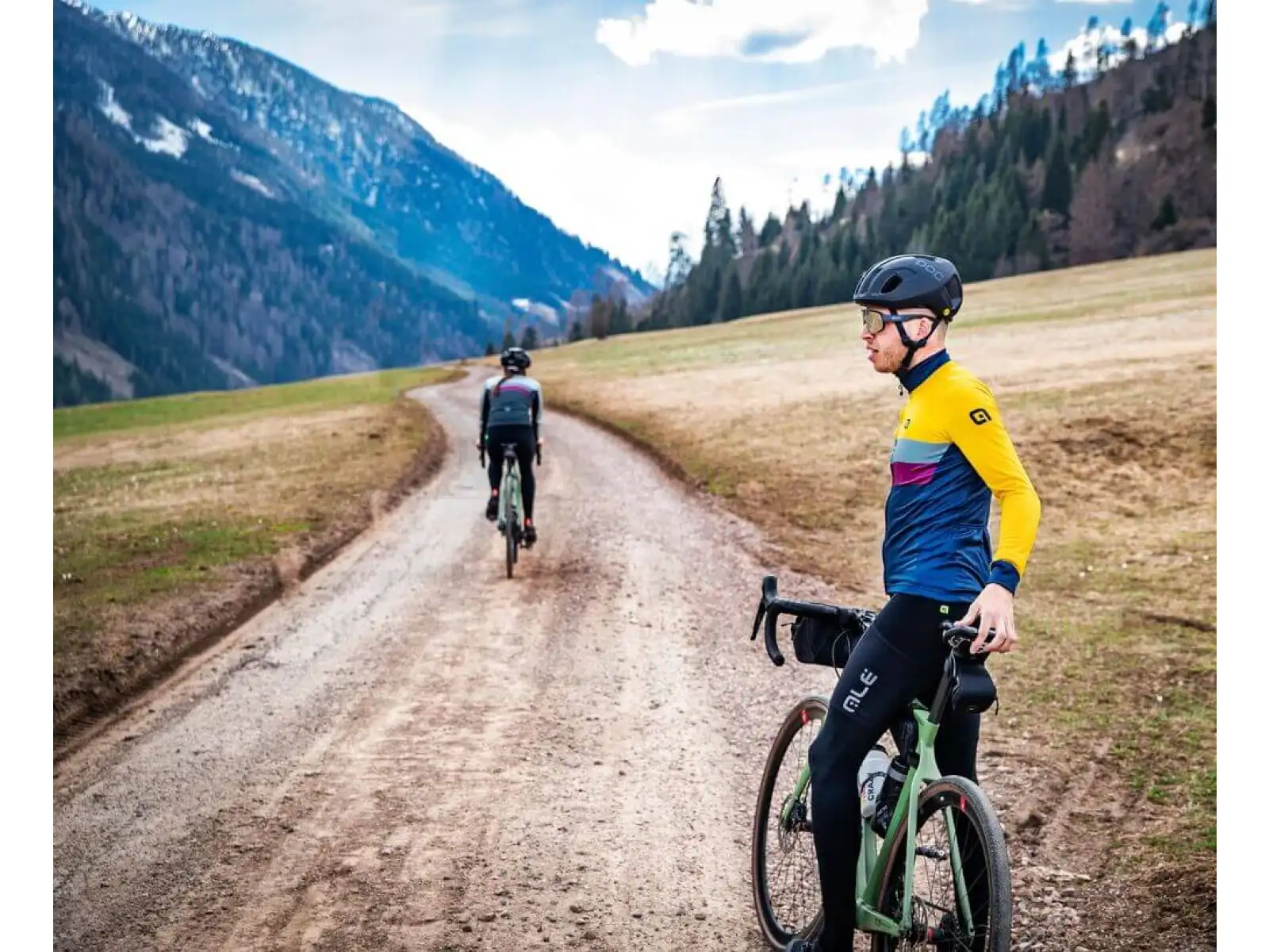 Alé Chaos Off Road-Gravel pánsky zateplený dres dlhý rukáv yellow