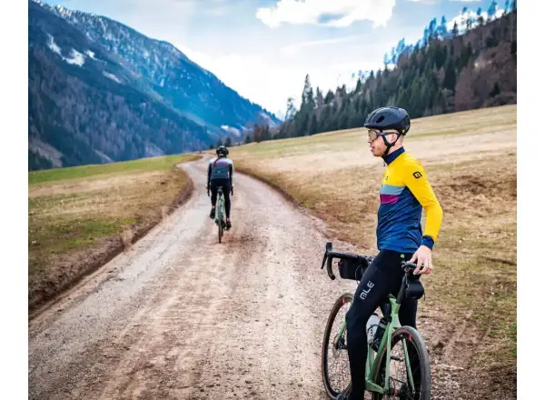 Alé Chaos Off Road-Gravel pánsky zateplený dres dlhý rukáv yellow