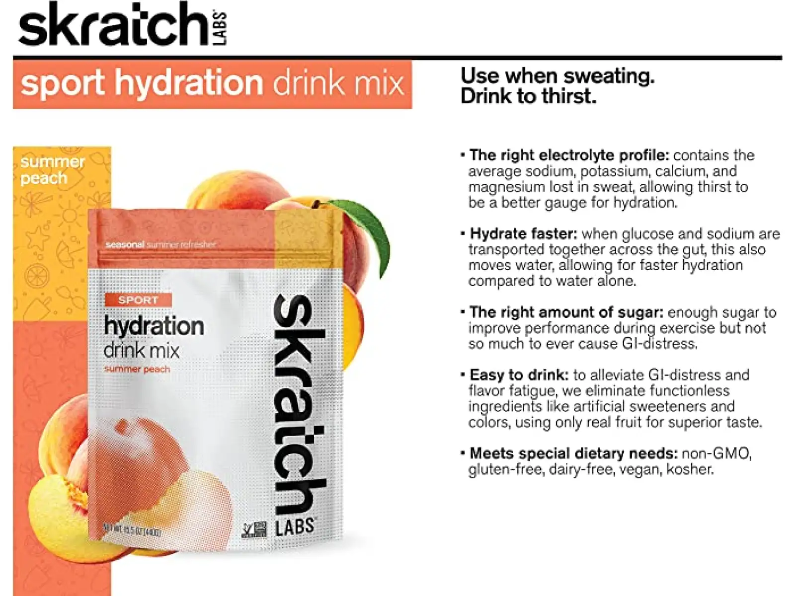 Skratch Labs Hydration Sport Drink Mix iontový nápoj 440 g broskyňa