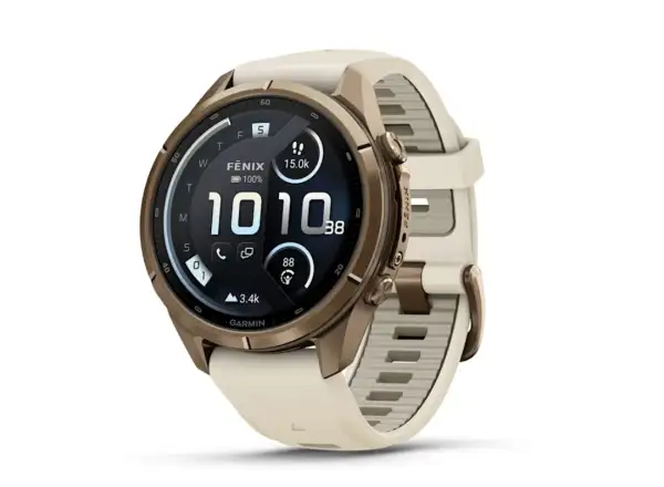 Garmin Fénix 9 Pro inReach 43 mm inteligentné hodinky Autumn Gold Titanium Cream/French Gray