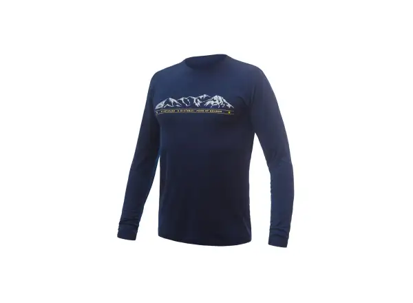 Sensor Merino Active PT Mountains pánske tričko dlhý rukáv Deep Blue