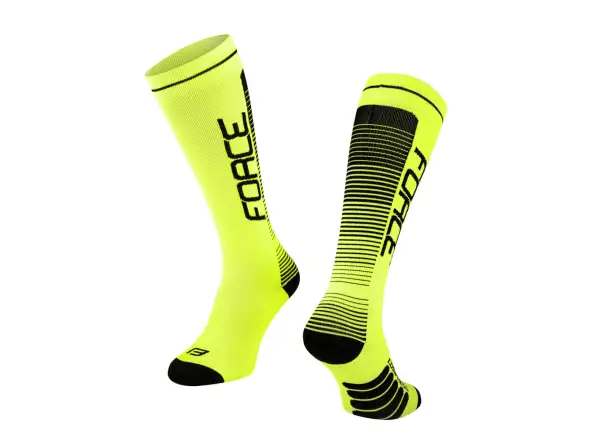 Kompresné elastické ponožky Force Compress fluo/black