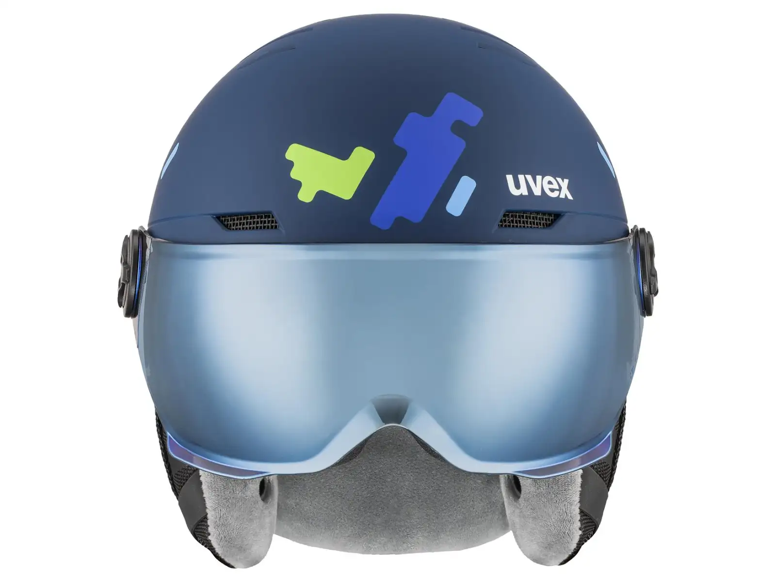Uvex Rocket Jr Visor lyžiarska helma blue matt