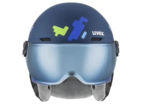 Uvex Rocket Jr Visor lyžiarska helma blue matt