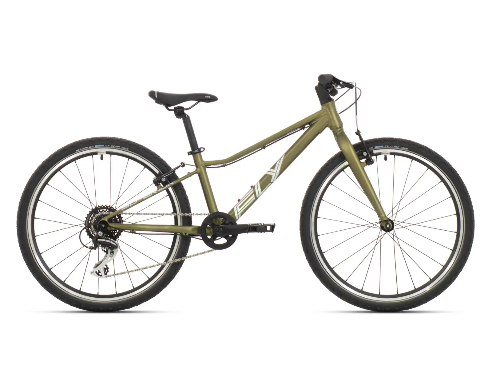 Superior F.L.Y. 24 VB Matte Olive Metallic/Hologram Chrome Detský horský bicykel