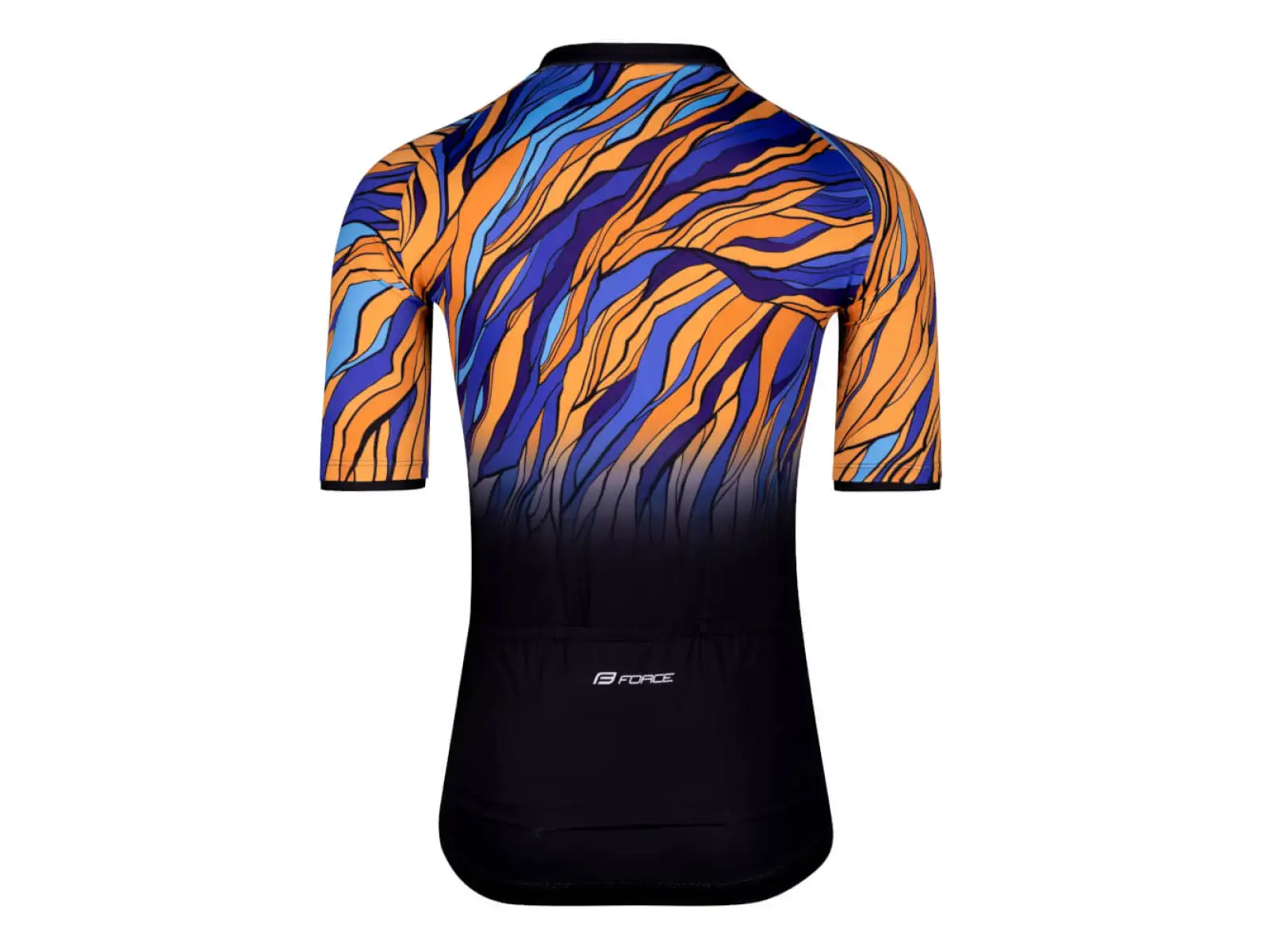 Force Life pánsky dres krátky rukáv čierna/modrá/oranžová