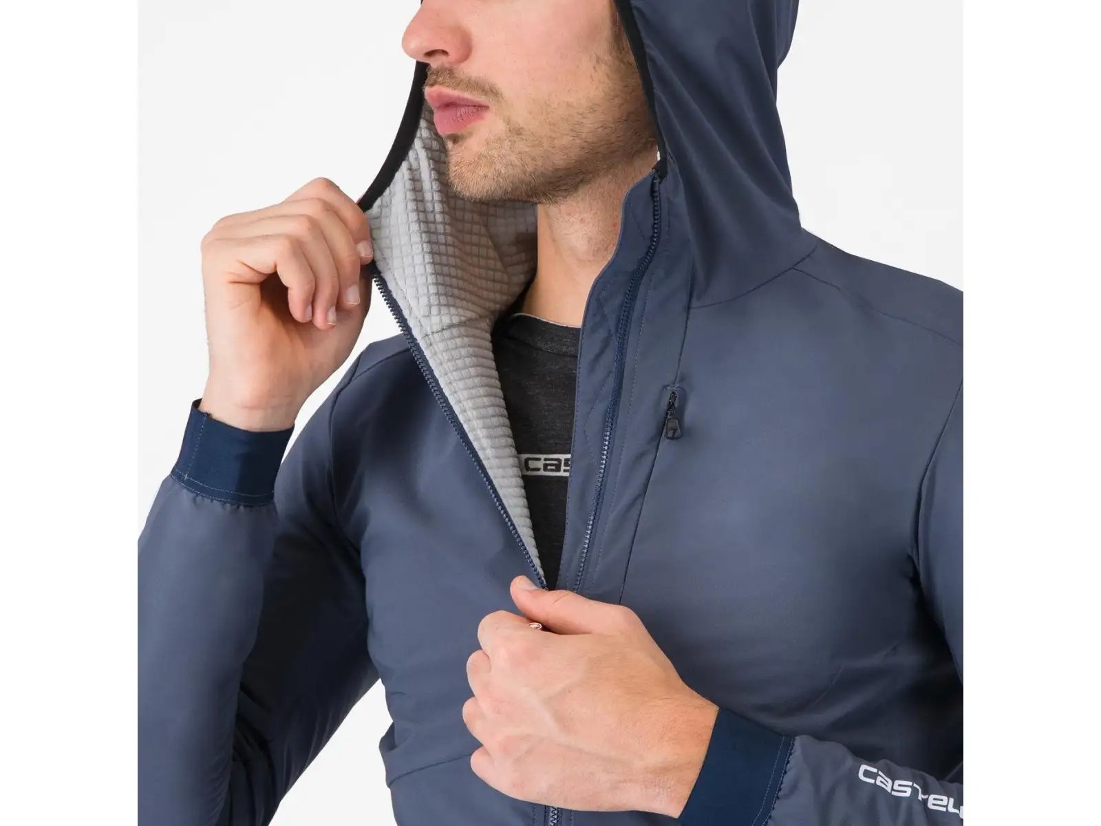 Castelli Fly Unltd Jacket pánska bunda Dark Steel Blue
