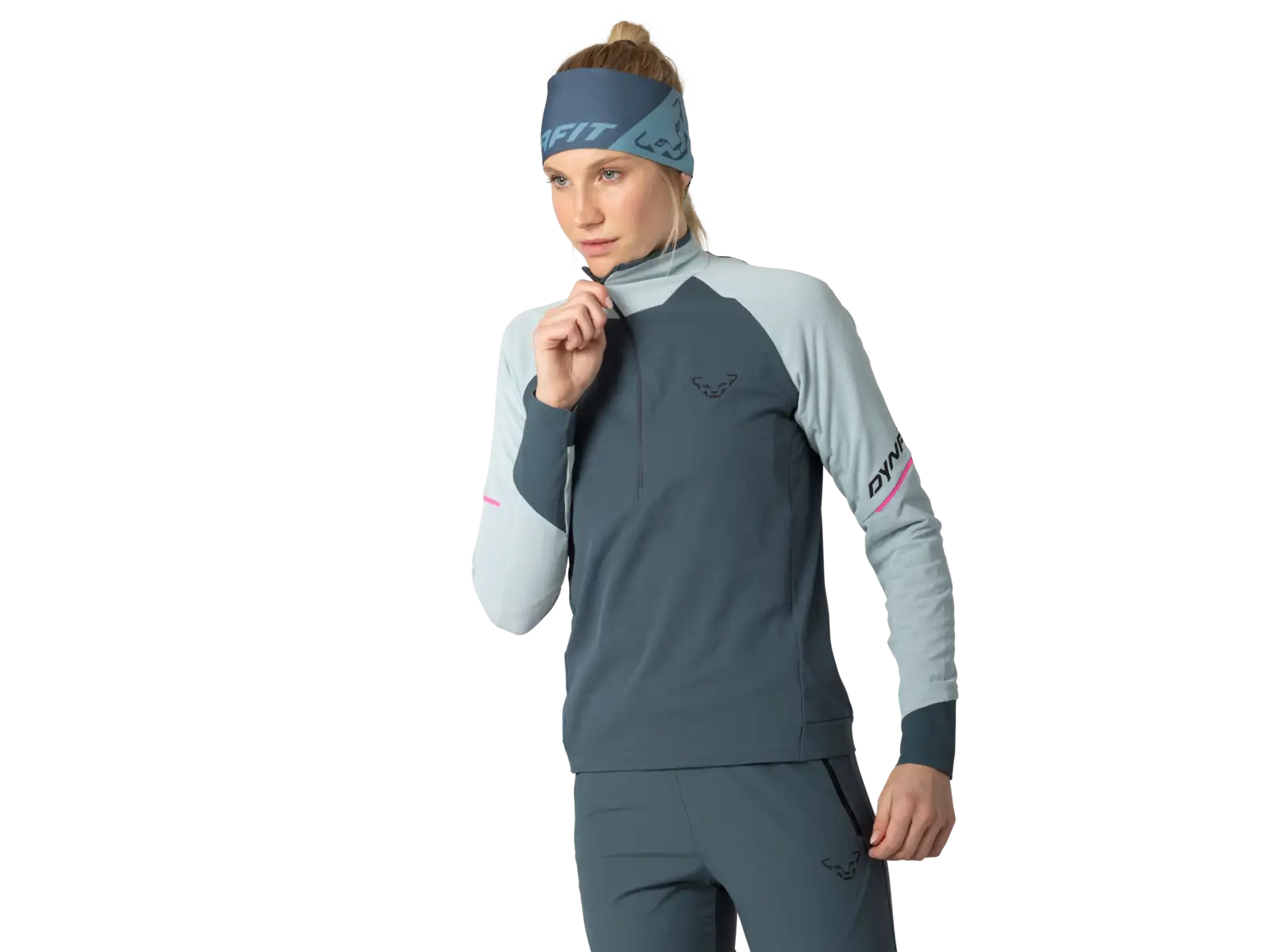 Dynafit Alpine 1/2 Zip dámske tričko dlhý rukáv Cloud Blue